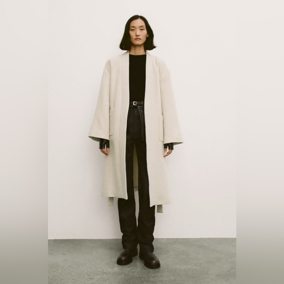 MANTECO MINIMALIST COAT WITH  WOOL ZW COLLECTION - Picture 4 of 11